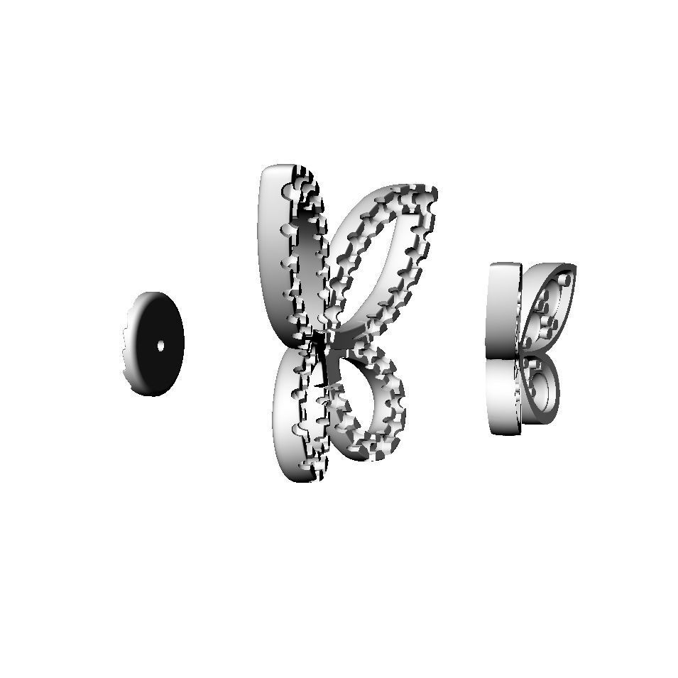 N114 Butterfly Earrings 3D print model_3