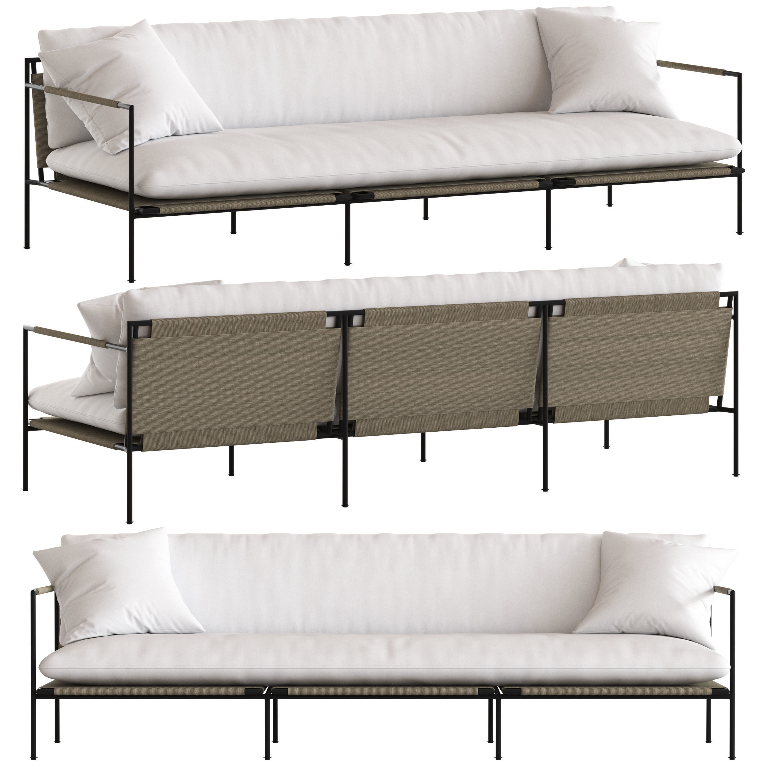 Coco Republic Malmo Outdoor Sofa 3D model MAX OBJ FBX
