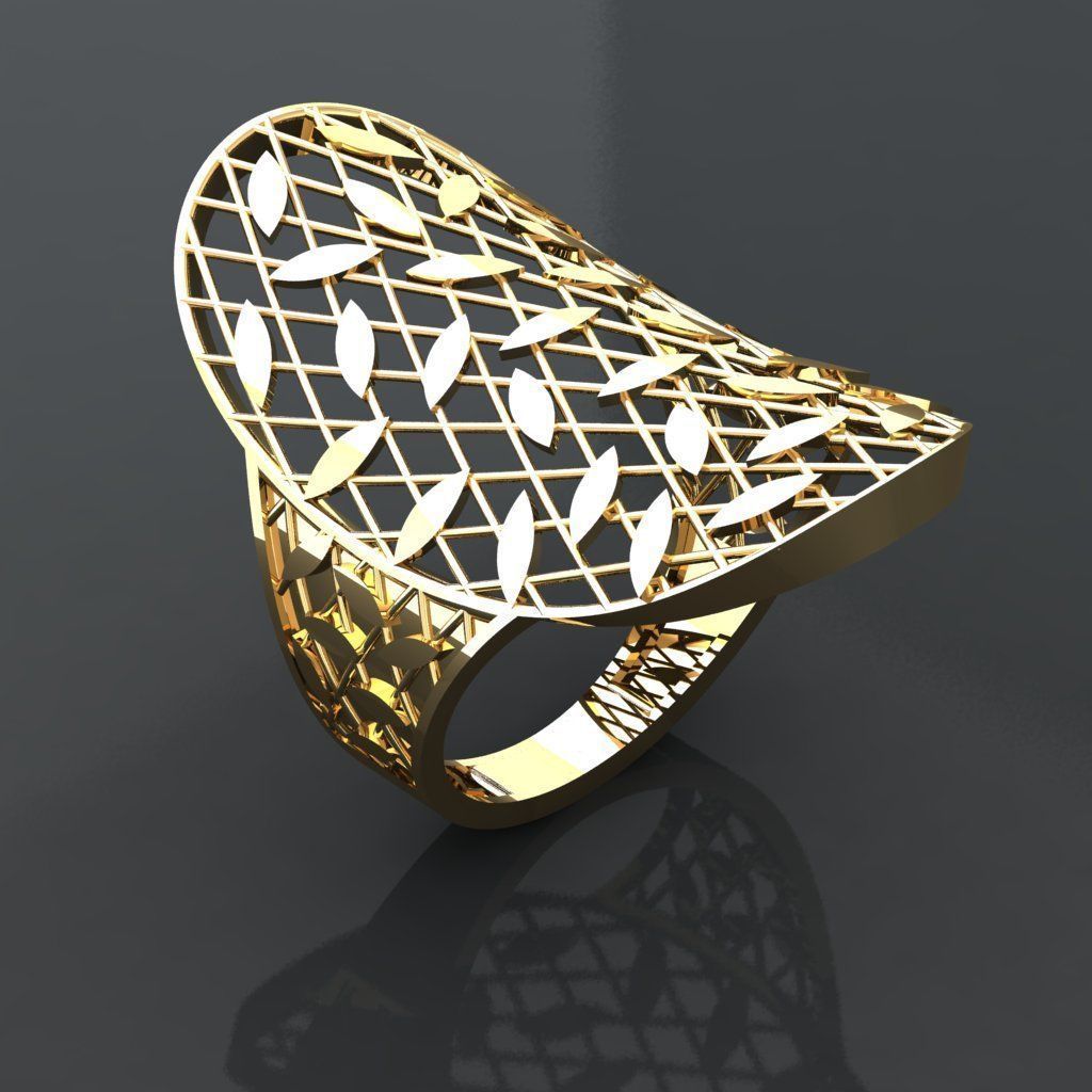 P266- Diamond ring 3D print model_2