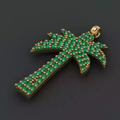 H284- palm Diamond necklace