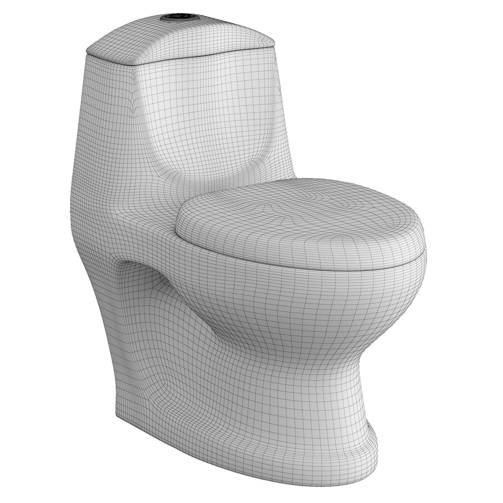 One piece EWC Oval Shape edge toilet 3D model Modeled in 3ds max 3D model_6