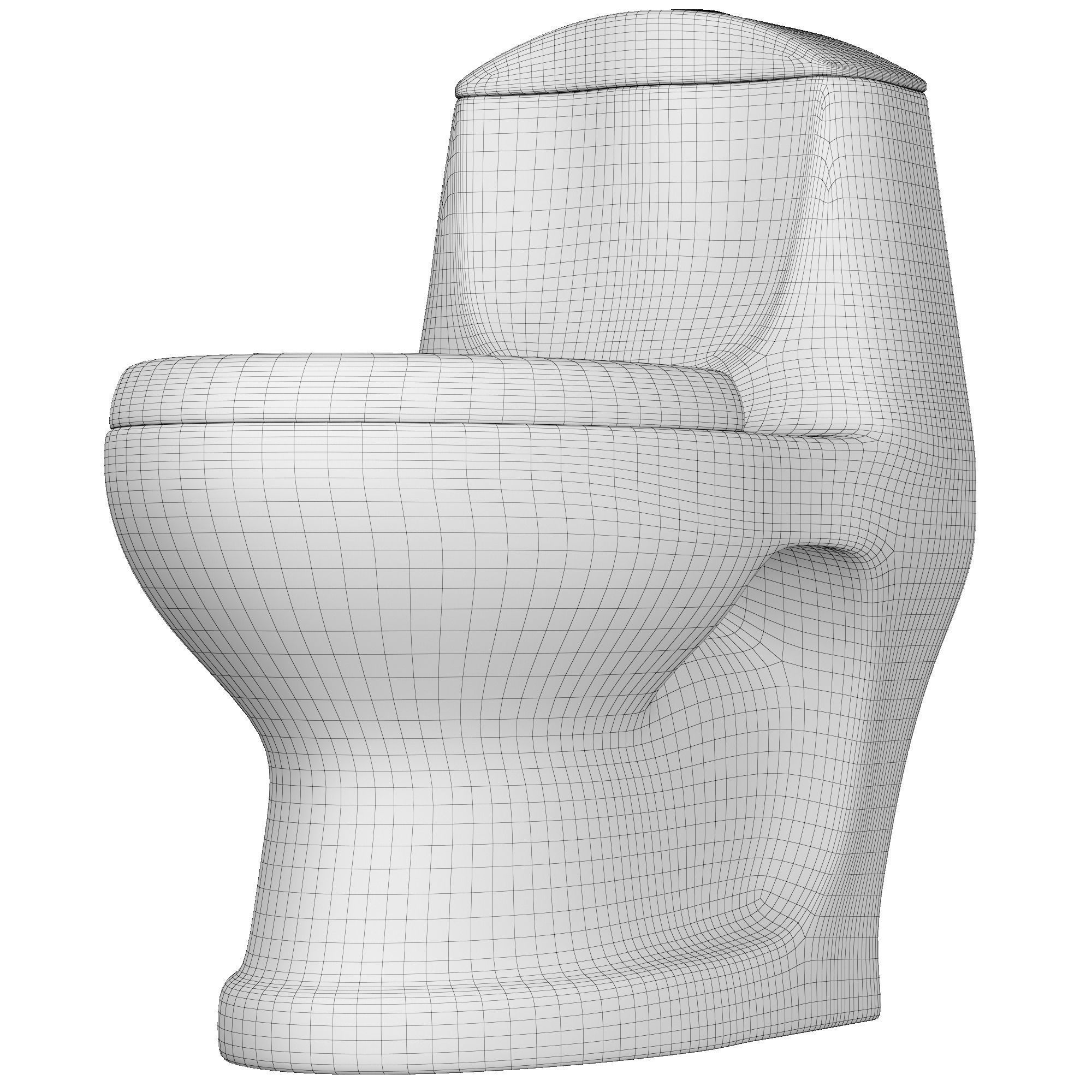 One piece EWC Oval Shape edge toilet 3D model Modeled in 3ds max 3D model_10