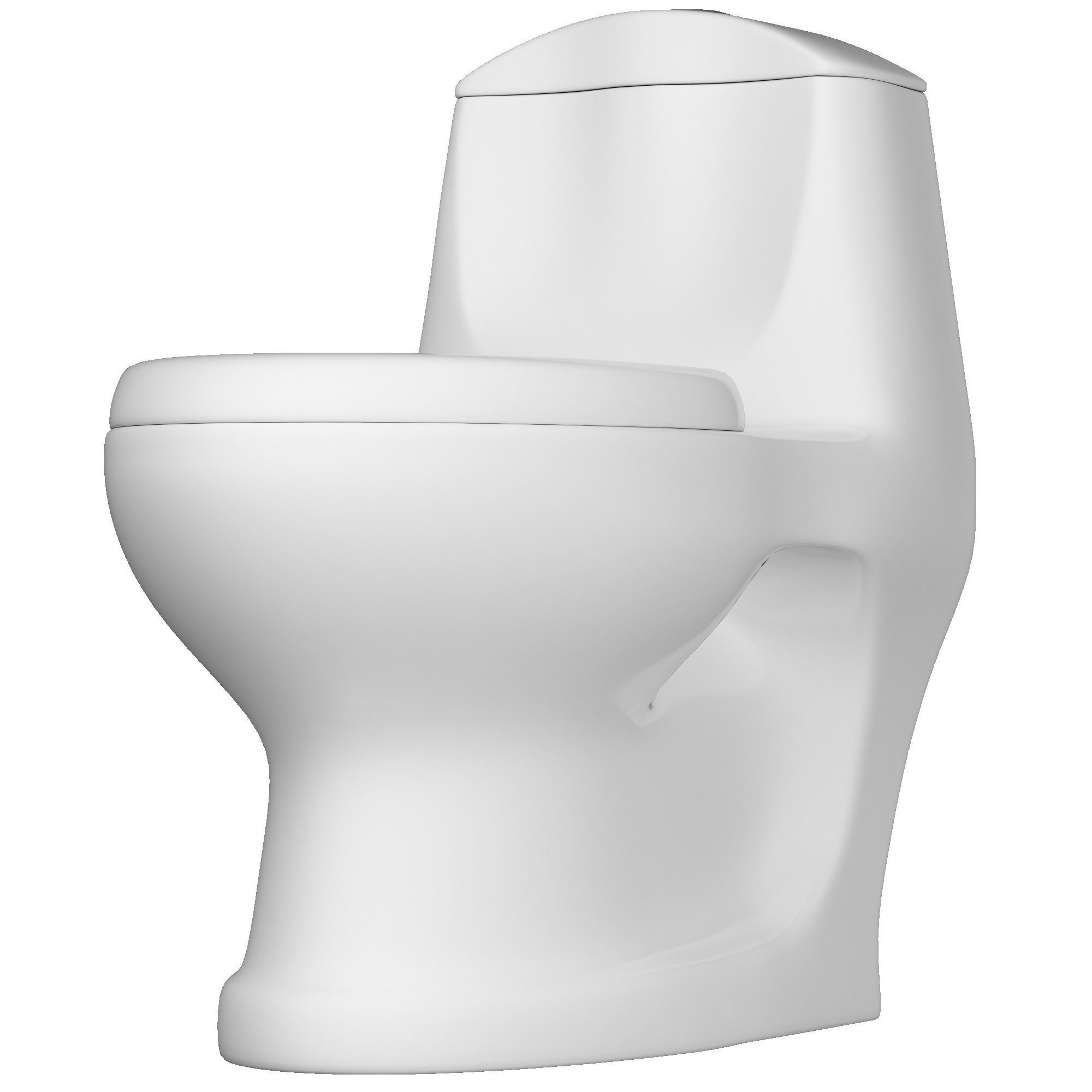 One piece EWC Oval Shape edge toilet 3D model Modeled in 3ds max 3D model_4