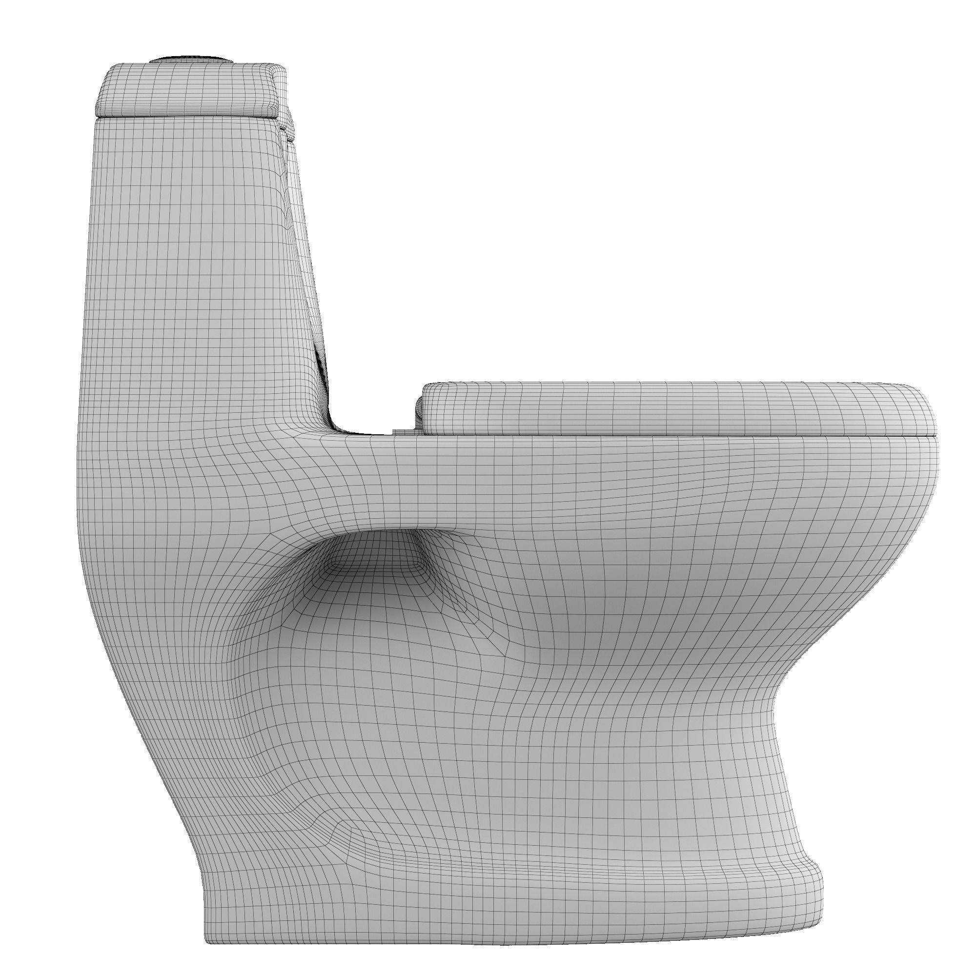 One piece EWC Oval Shape edge toilet 3D model Modeled in 3ds max 3D model_7