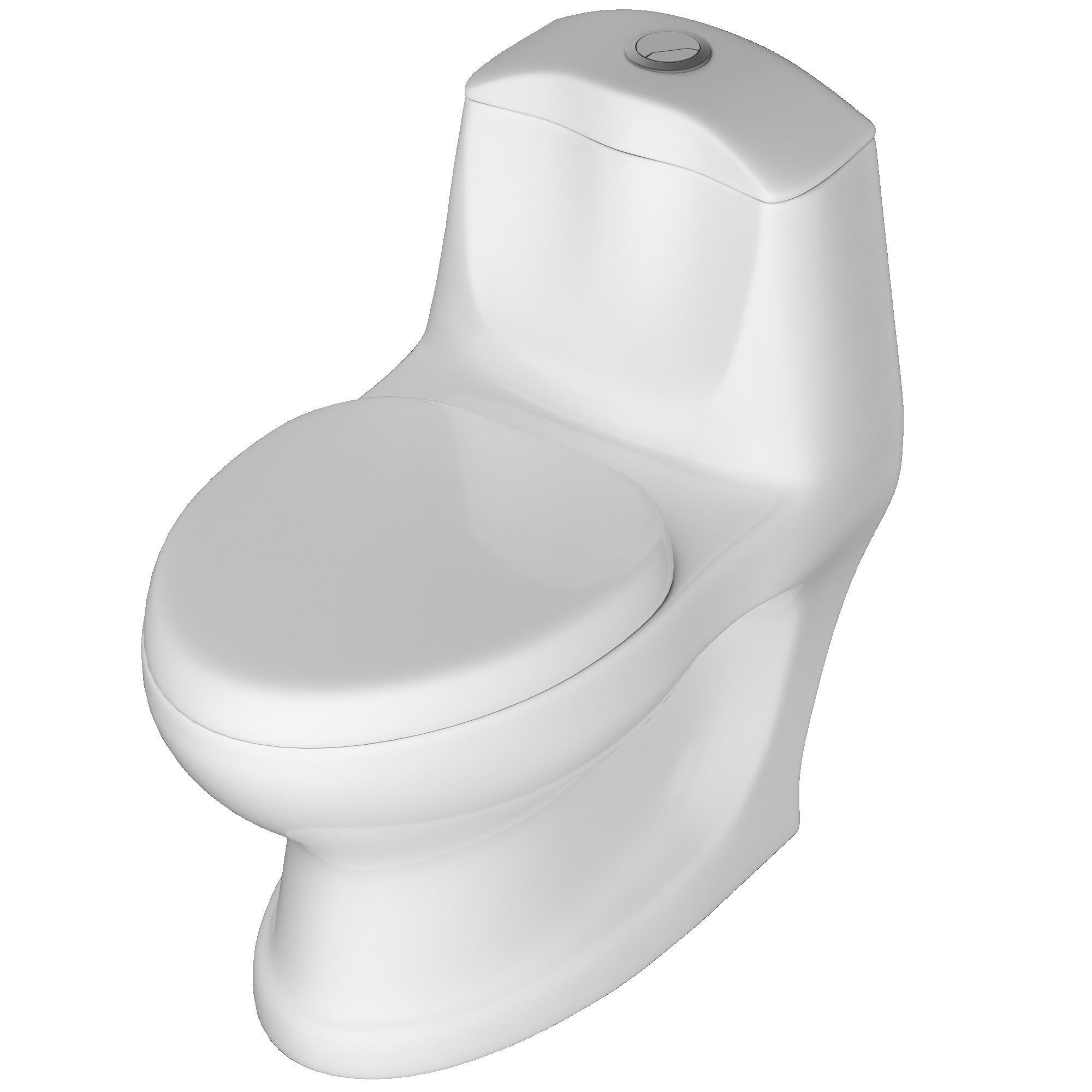 One piece EWC Oval Shape edge toilet 3D model Modeled in 3ds max 3D model_3
