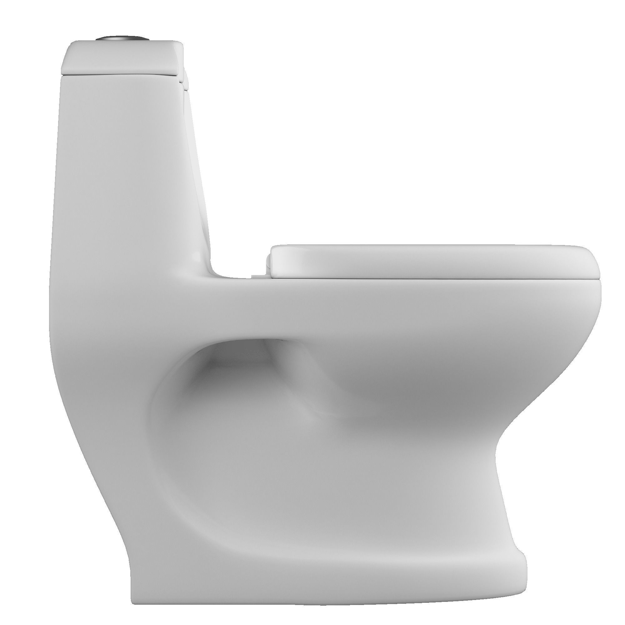 One piece EWC Oval Shape edge toilet 3D model Modeled in 3ds max 3D model_1