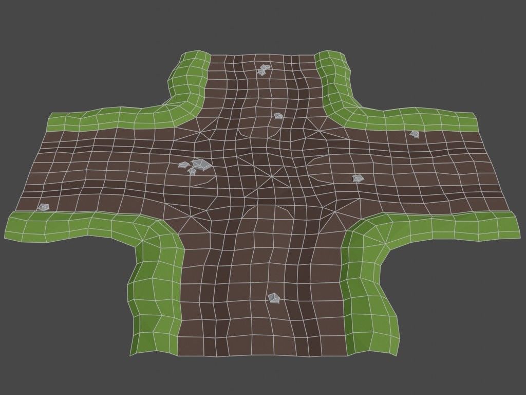 Low poly country road Low-poly 3D model_3