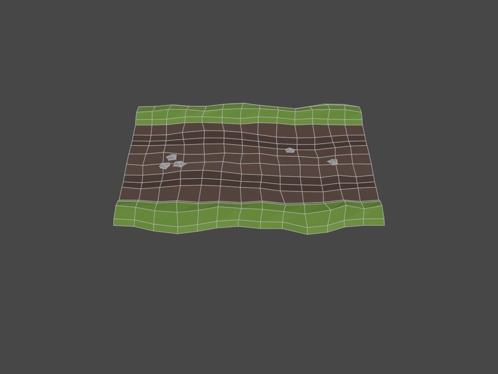 Low poly country road Low-poly 3D model_5