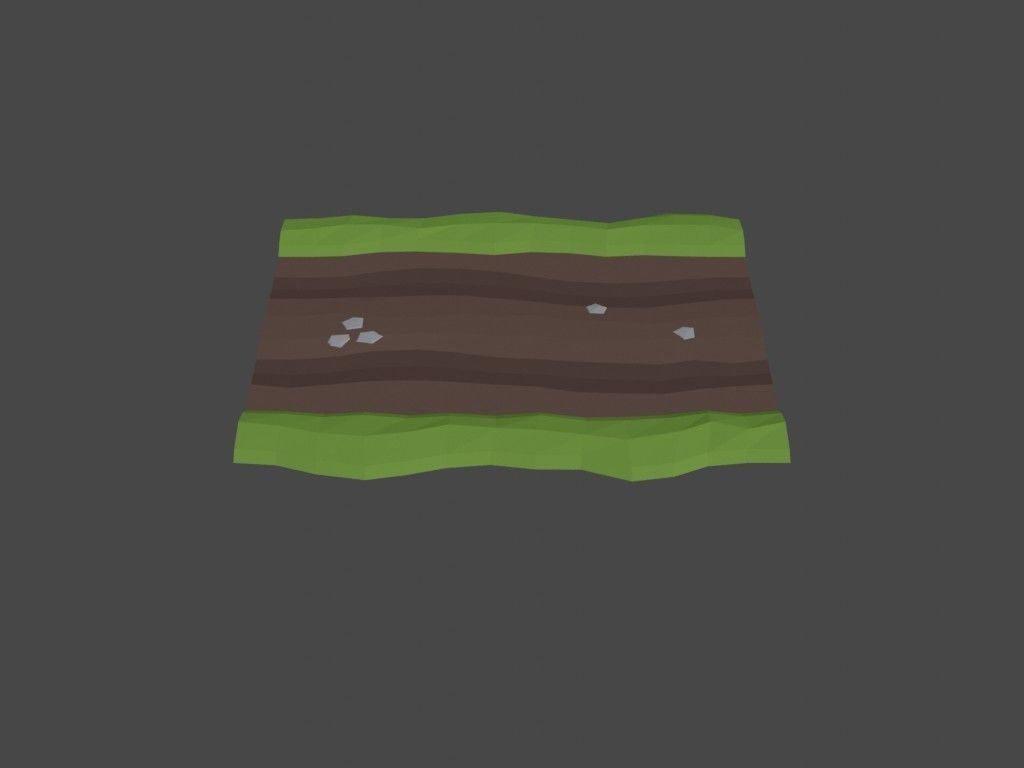Low poly country road Low-poly 3D model_4