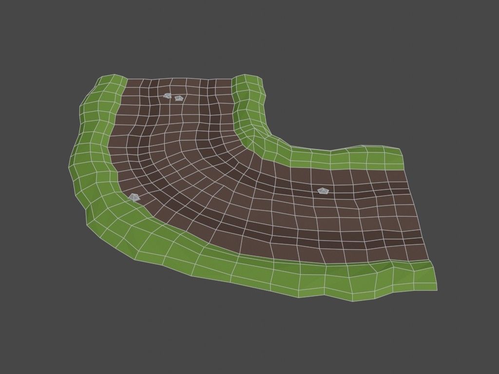 Low poly country road Low-poly 3D model_9