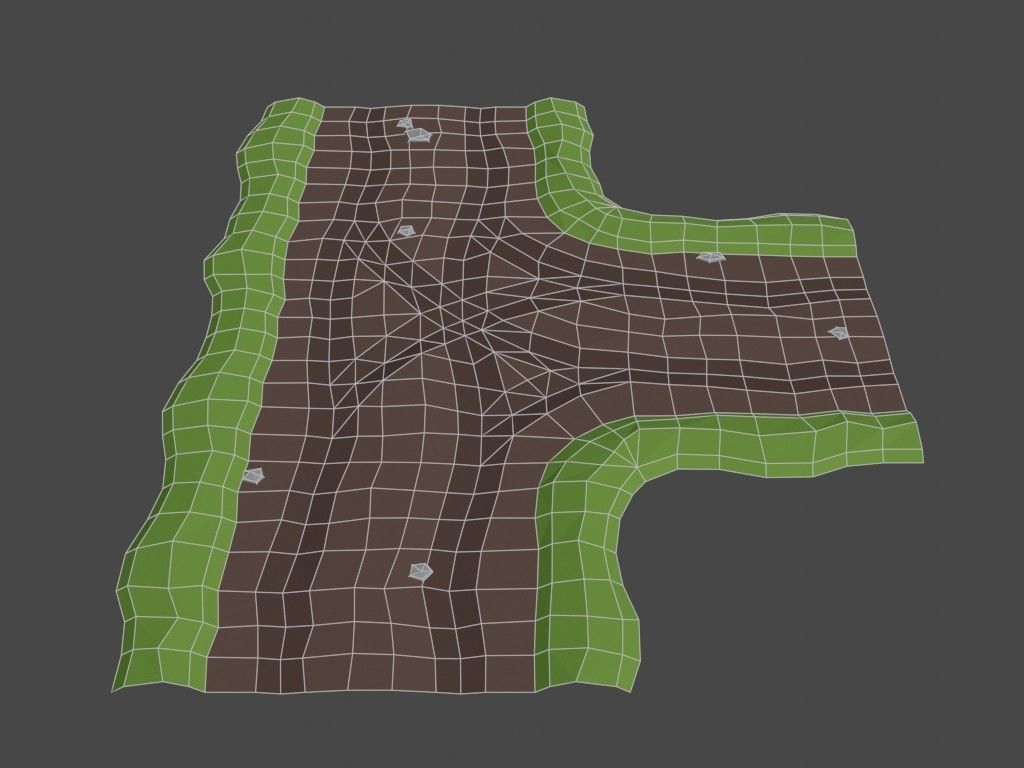 Low poly country road Low-poly 3D model_7