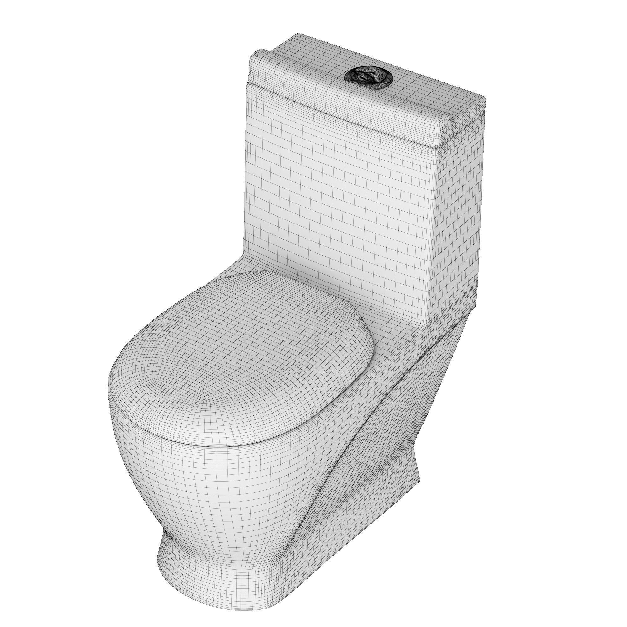 One piece EWC toilet 3D model Modeled in 3ds max 3D model_9