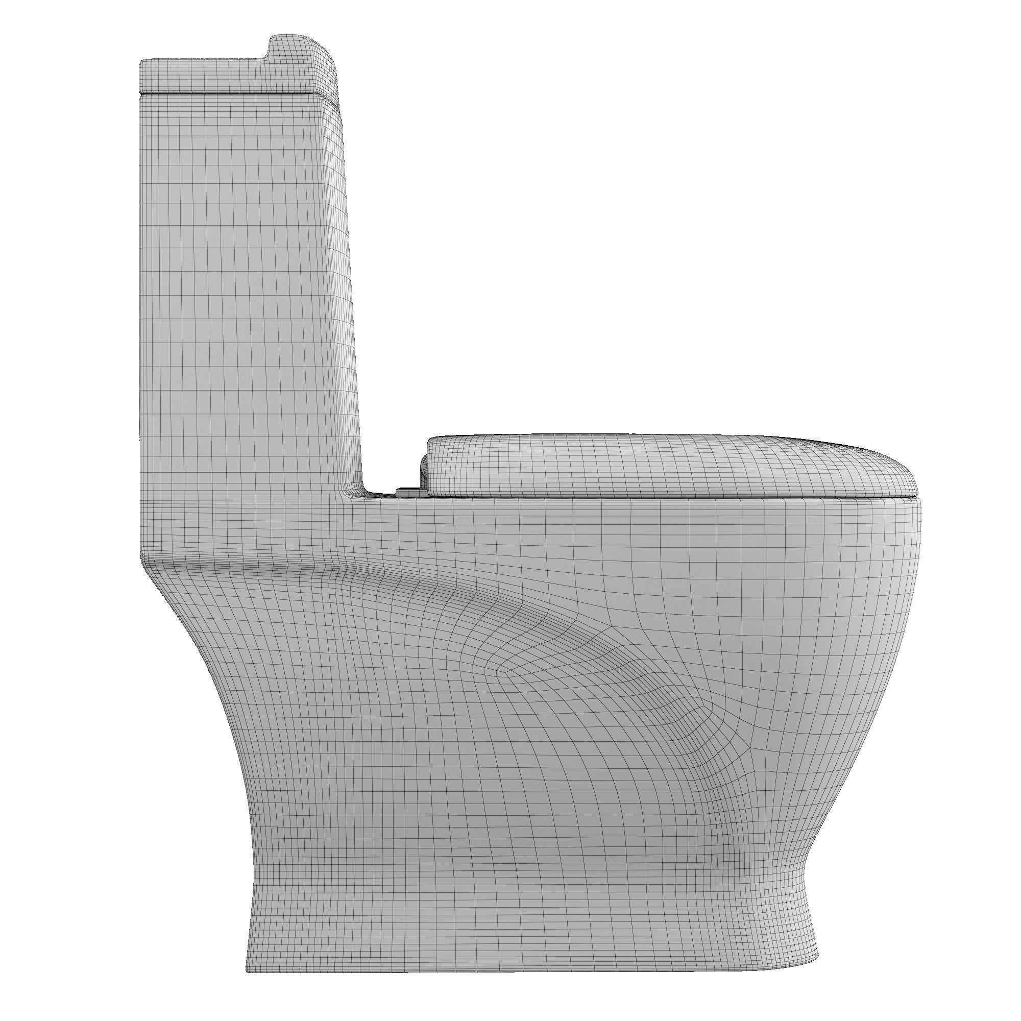 One piece EWC toilet 3D model Modeled in 3ds max 3D model_7