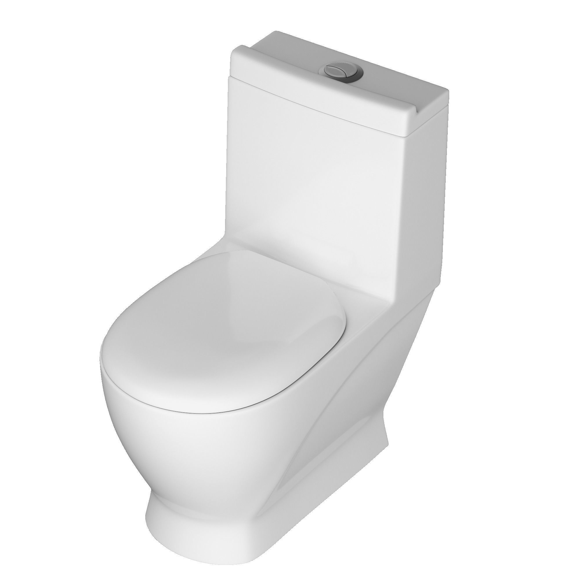 One piece EWC toilet 3D model Modeled in 3ds max 3D model_3