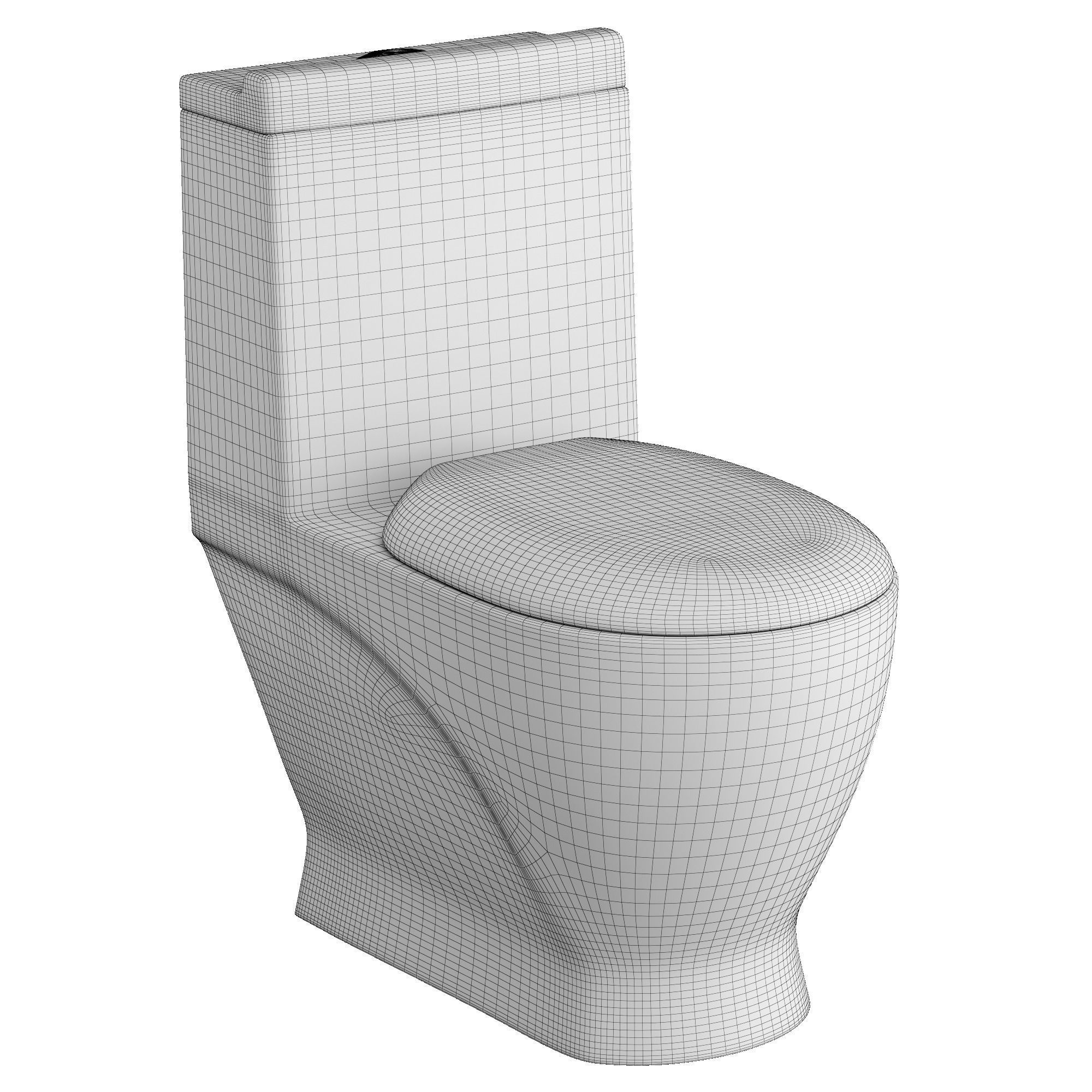 One piece EWC toilet 3D model Modeled in 3ds max 3D model_6