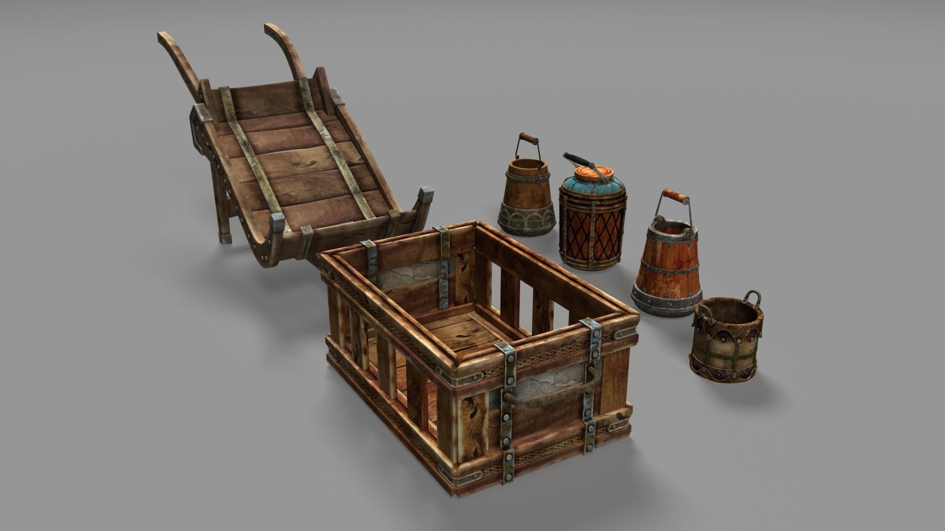 Old market models 3D model_1