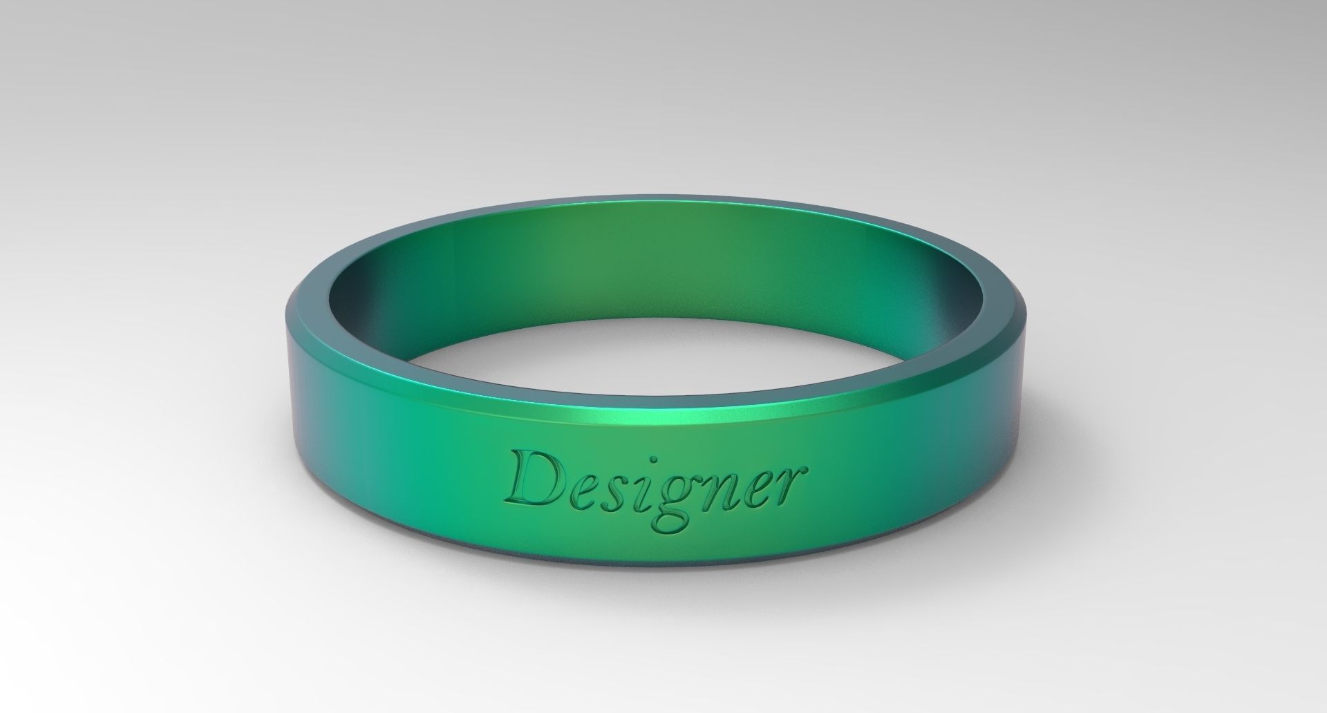 Designer Ring Green 3D print model_4