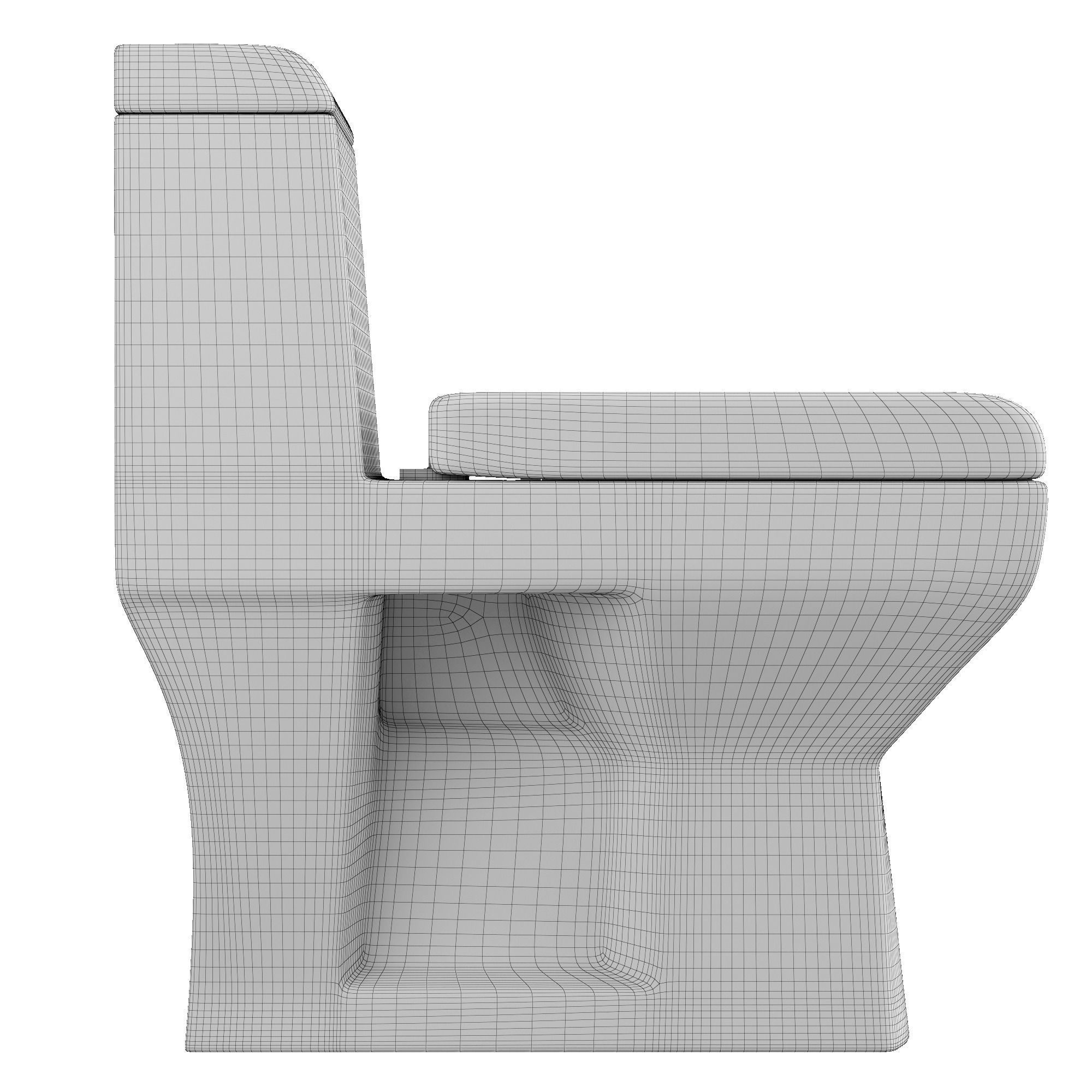 One piece EWC toilet 3D model Modeled in 3ds max 3D model_7