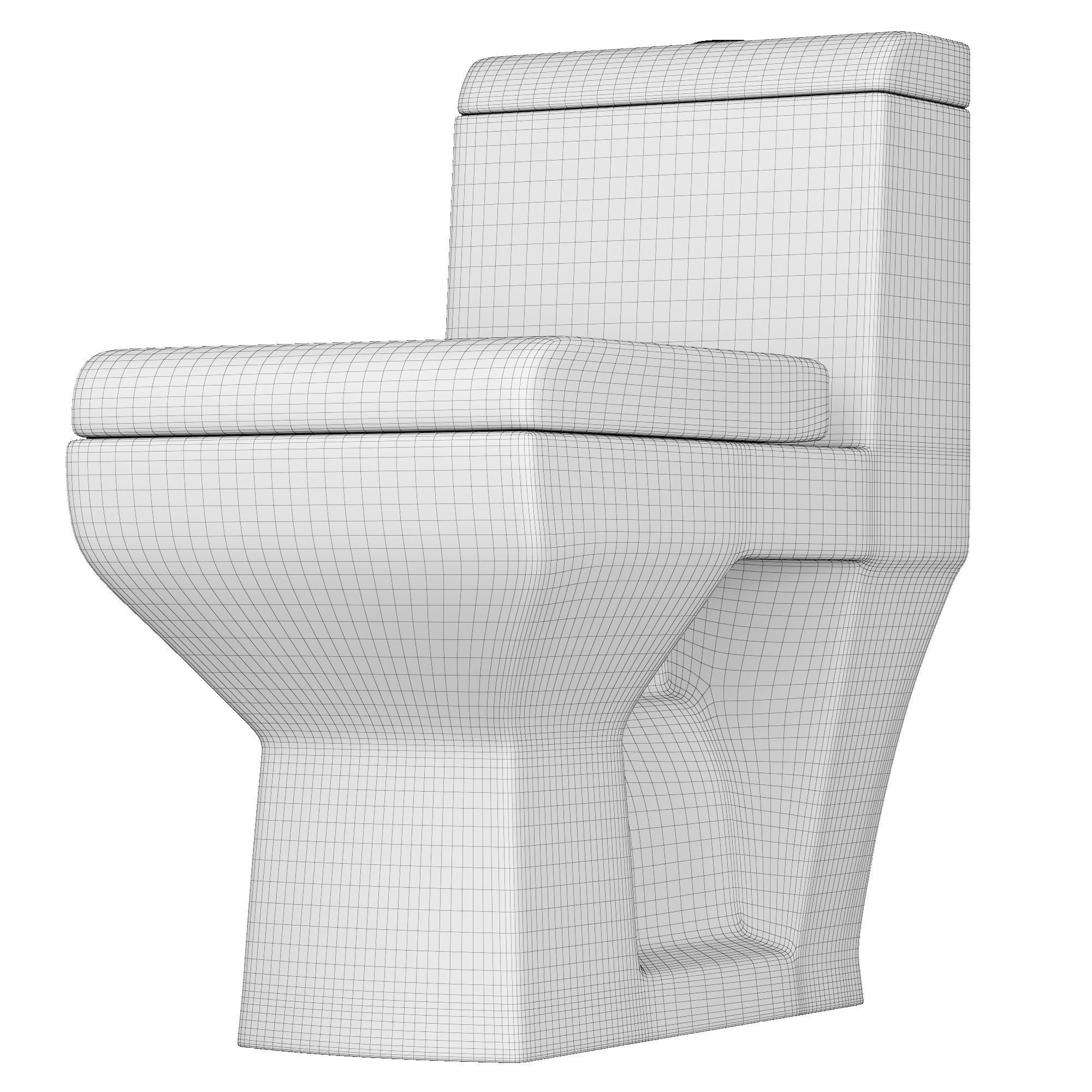 One piece EWC toilet 3D model Modeled in 3ds max 3D model_10