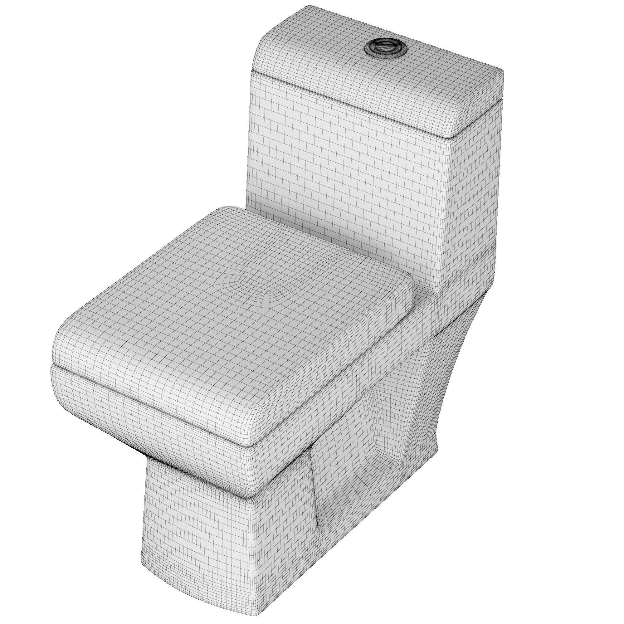One piece EWC toilet 3D model Modeled in 3ds max 3D model_9