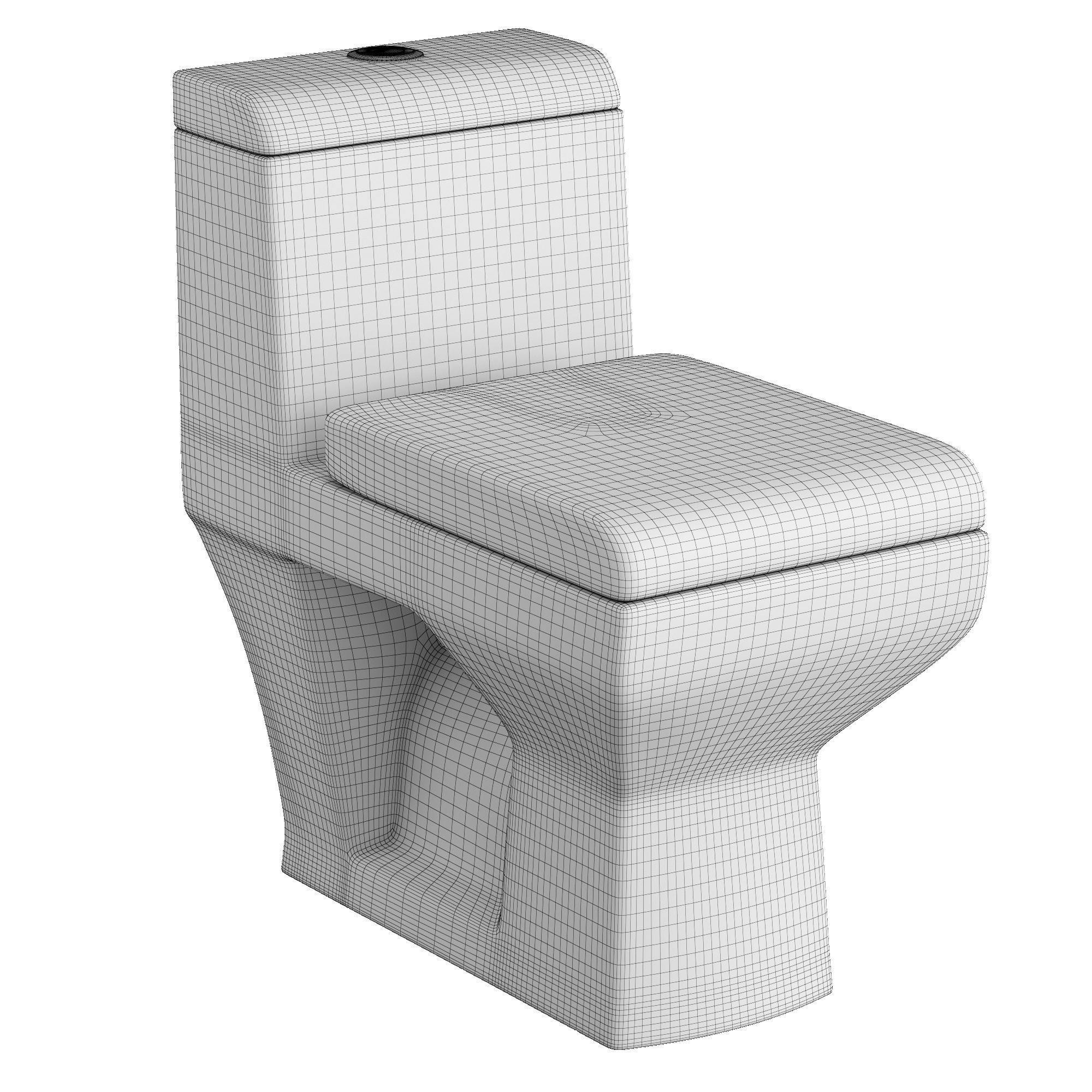 One piece EWC toilet 3D model Modeled in 3ds max 3D model_6