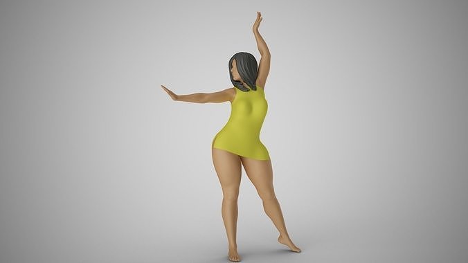 Girl Having Fun 3 3D print model