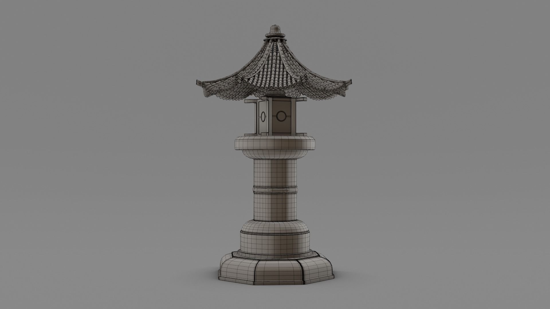 Asian Fantasy Garden Lamp  Low-poly 3D model_10