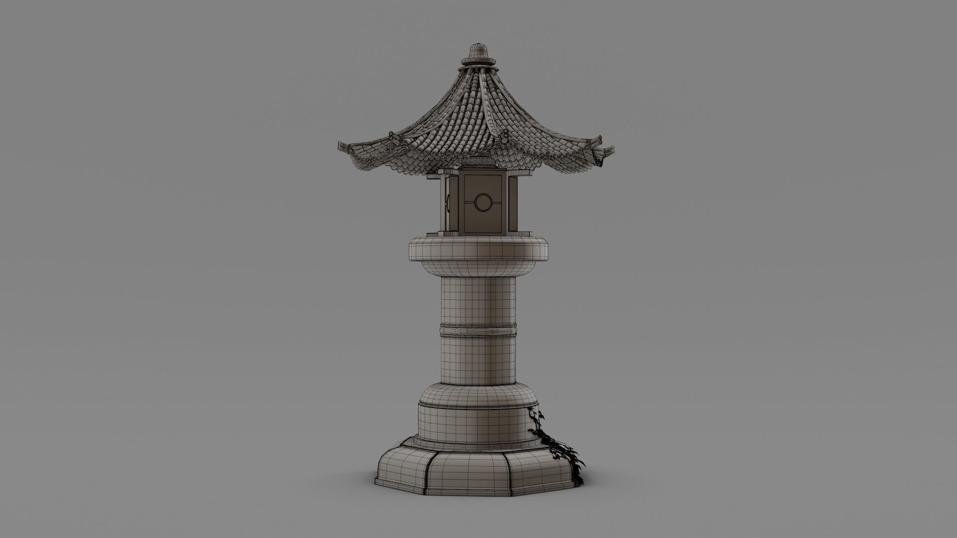 Asian Fantasy Garden Lamp  Low-poly 3D model_11