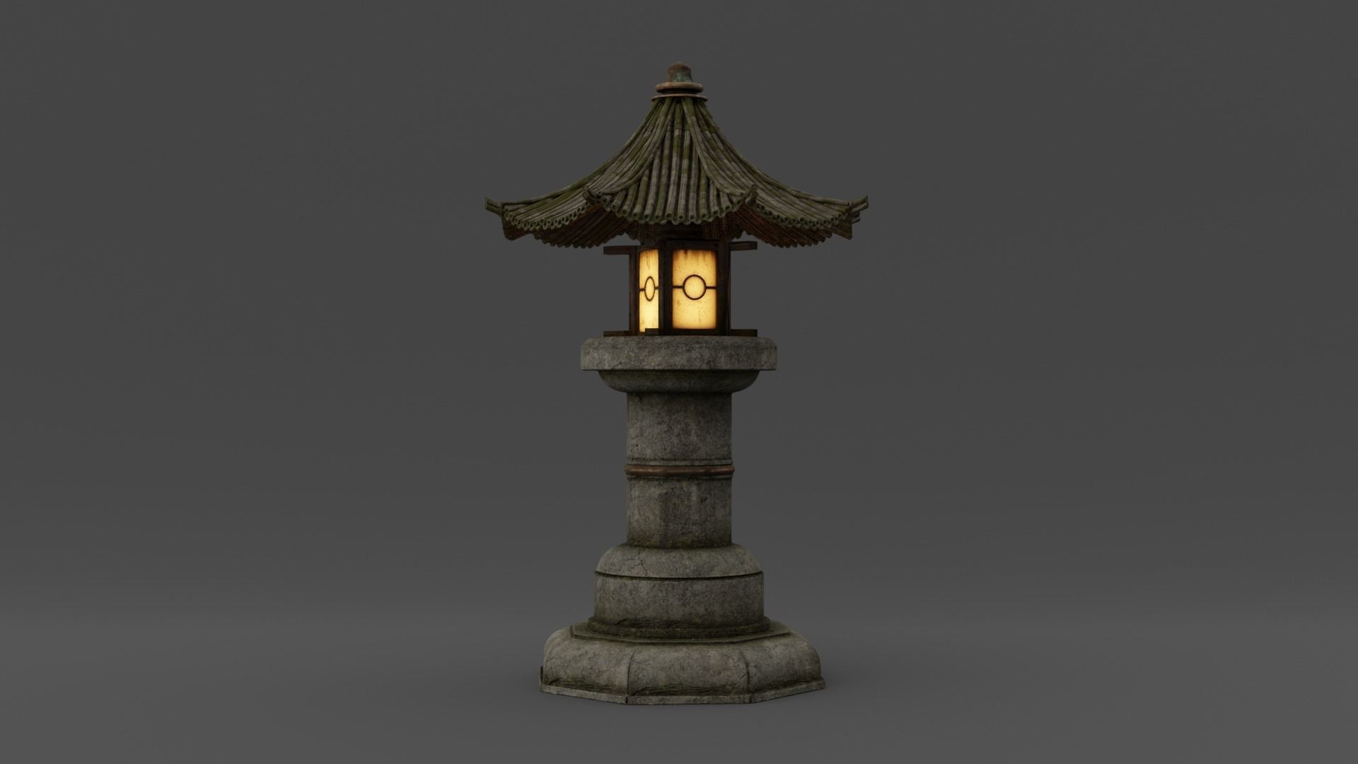 Asian Fantasy Garden Lamp  Low-poly 3D model_3