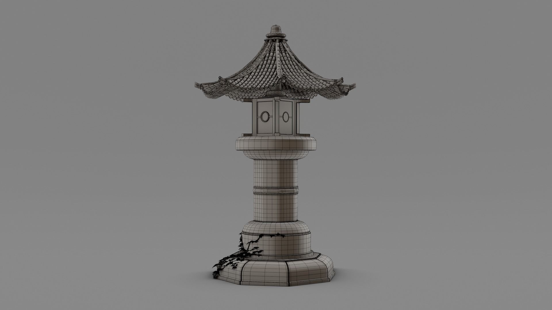 Asian Fantasy Garden Lamp  Low-poly 3D model_7