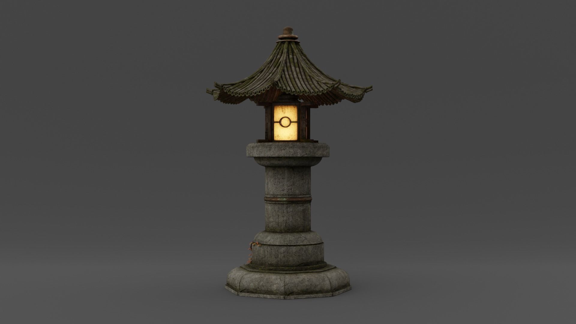 Asian Fantasy Garden Lamp  Low-poly 3D model_2