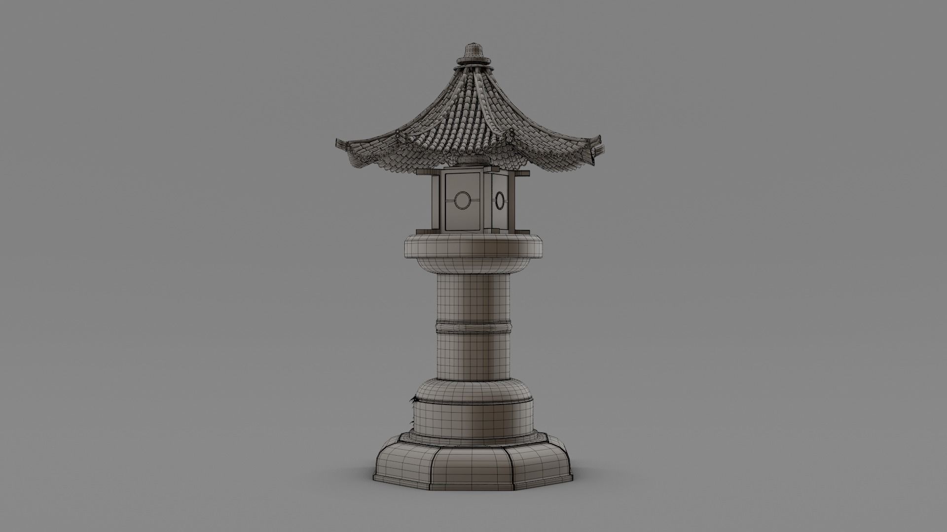 Asian Fantasy Garden Lamp  Low-poly 3D model_9
