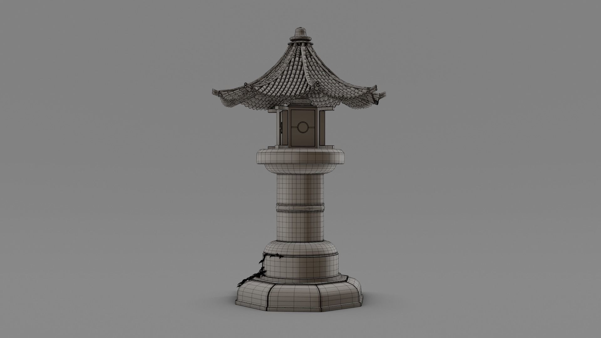Asian Fantasy Garden Lamp  Low-poly 3D model_8