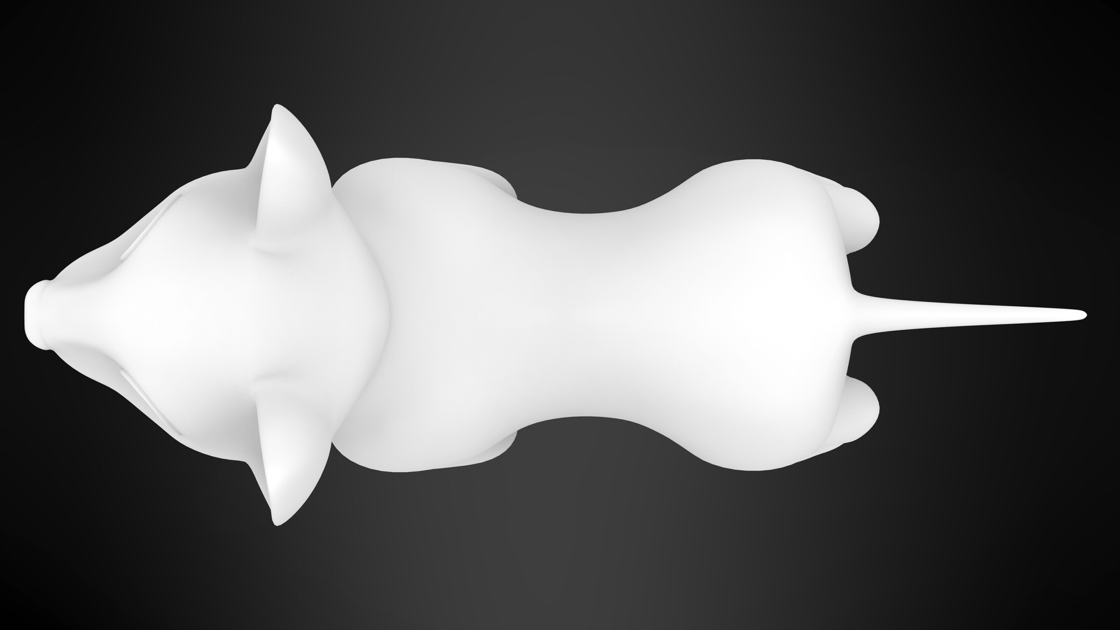 White Bull Terrier Low-poly 3D model_9