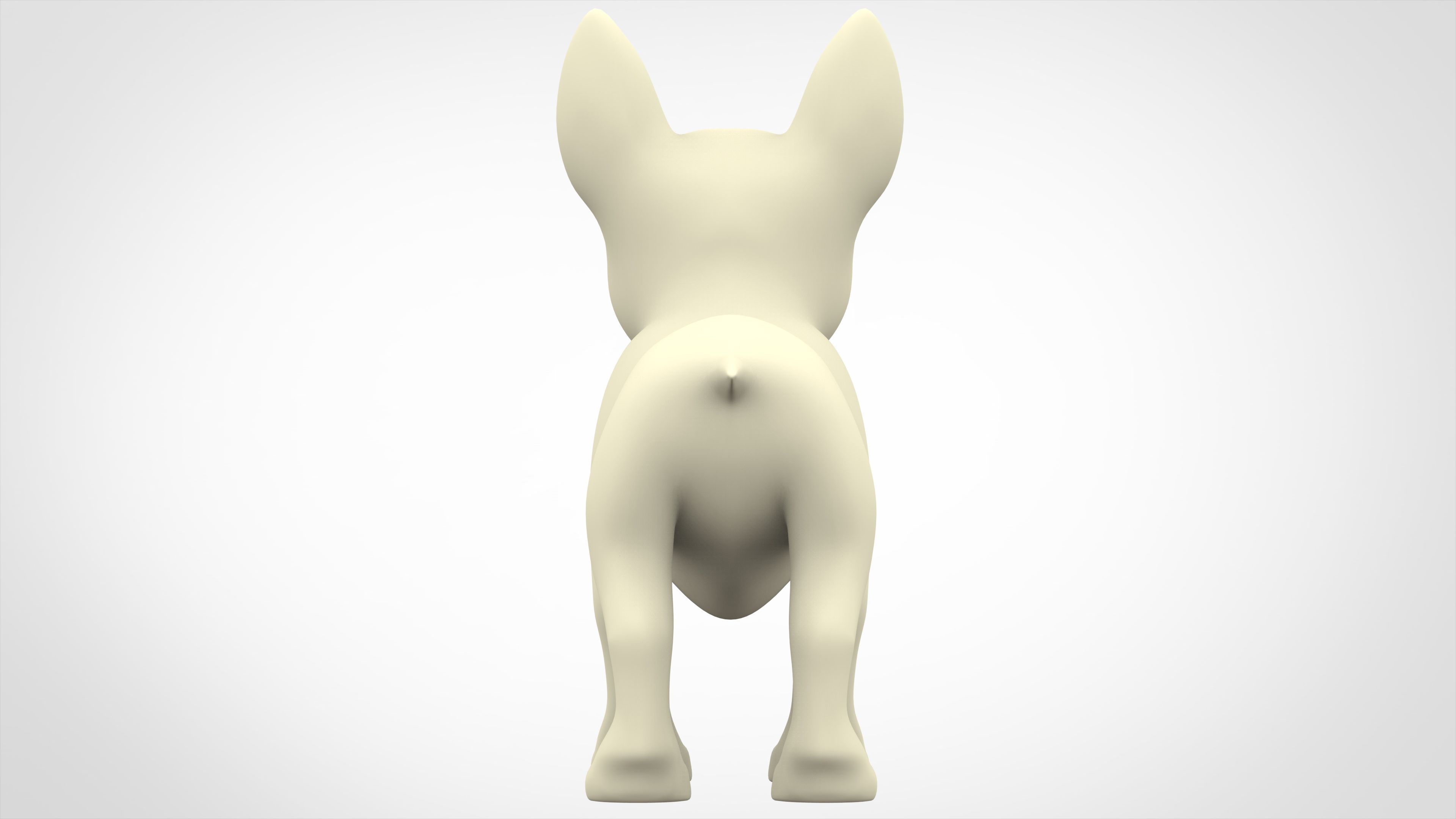 White Bull Terrier Low-poly 3D model_3