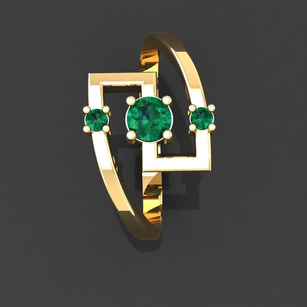 T181- Diamond ring 3D print model_3