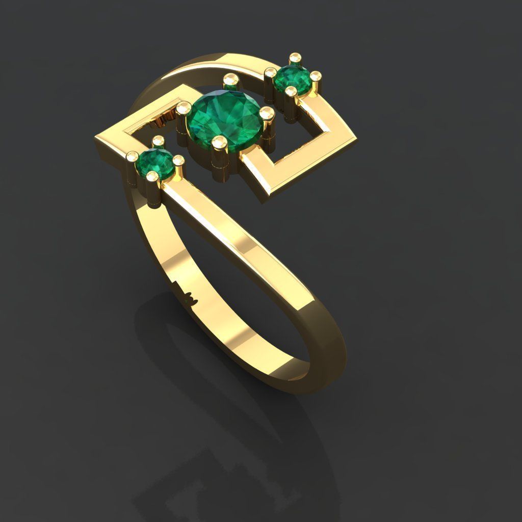 T181- Diamond ring 3D print model_2