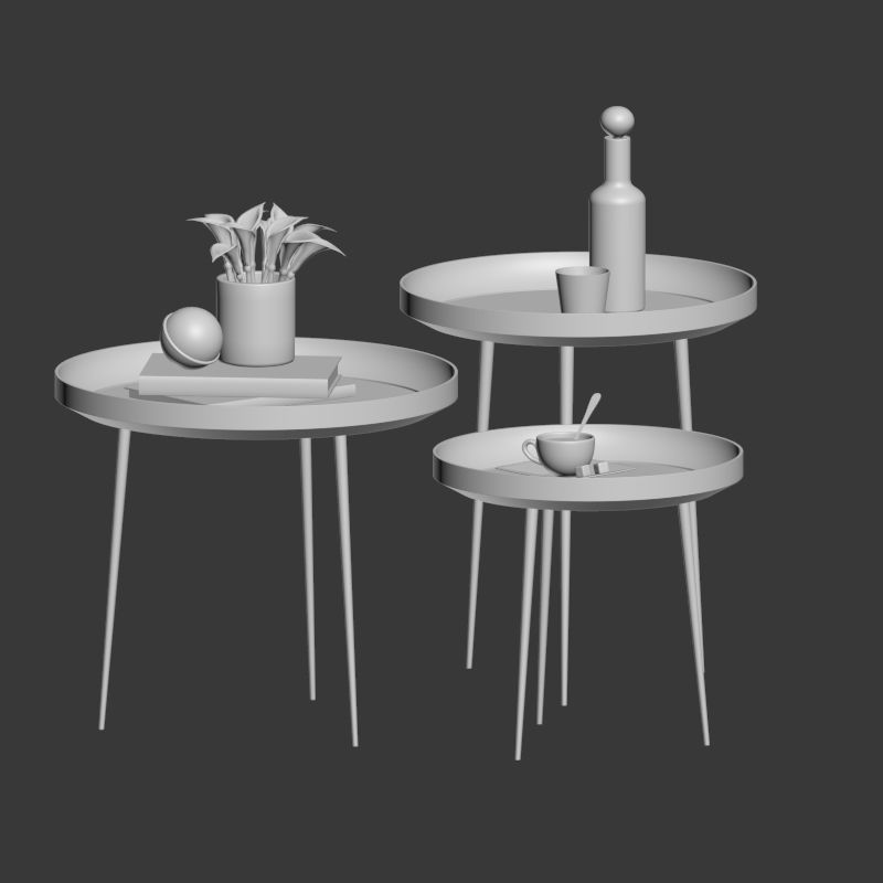 Bowl Coffee Tables Mater Design 3D model_2