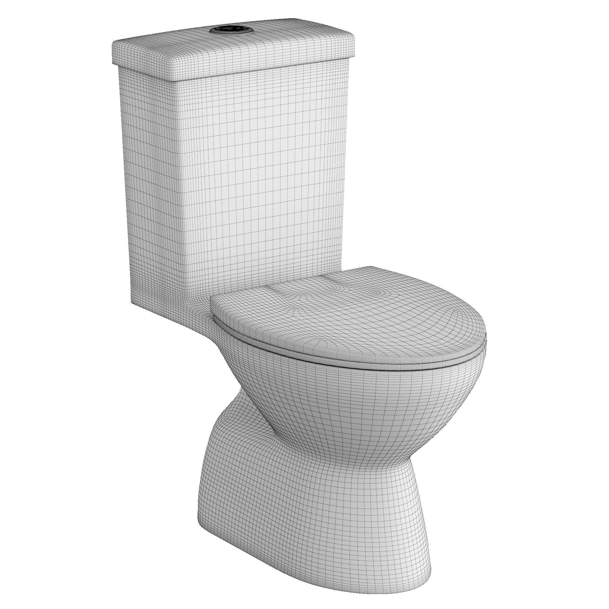 One piece EWC toilet 3D model Modeled in 3ds max 3D model_6