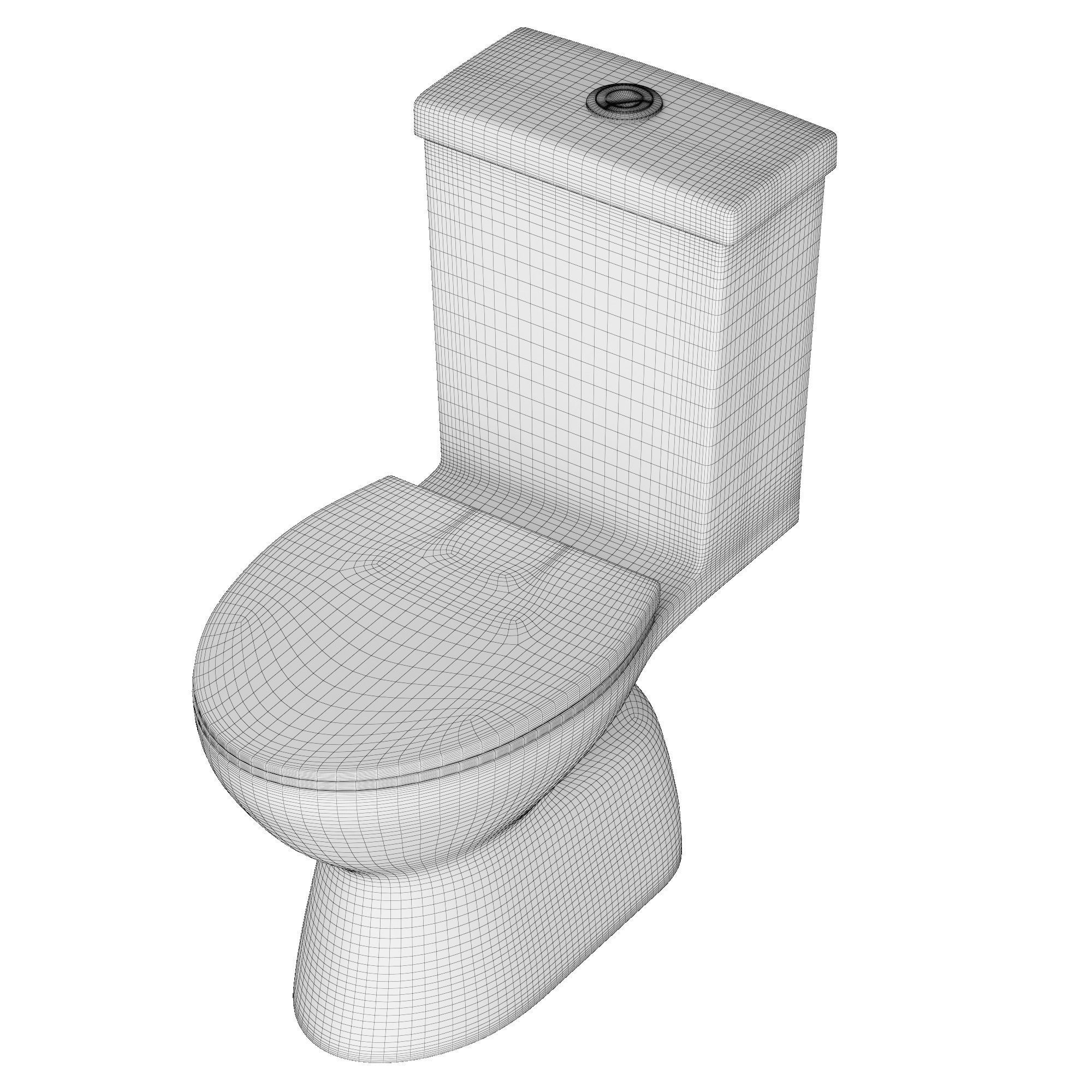 One piece EWC toilet 3D model Modeled in 3ds max 3D model_9