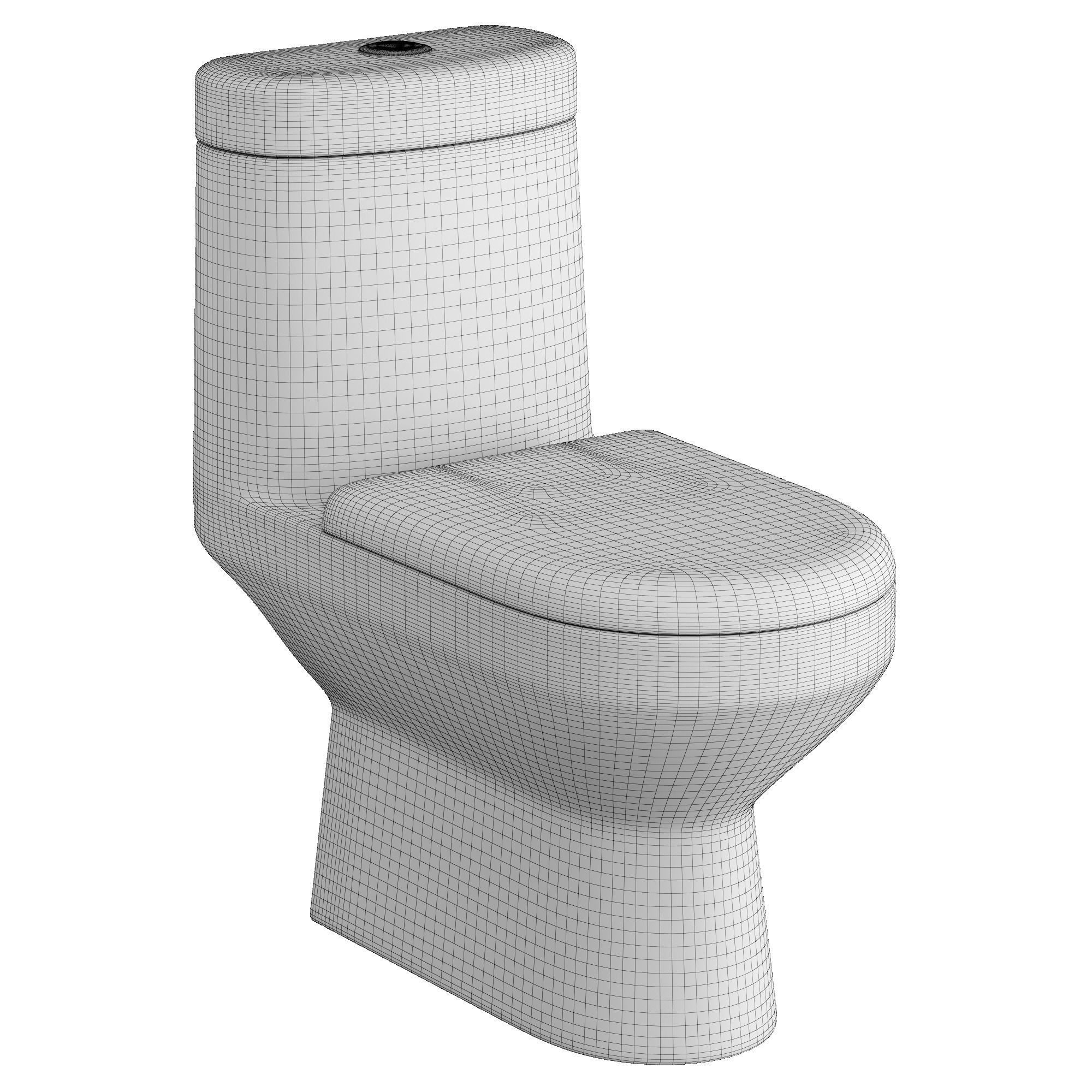 One piece EWC toilet 3D model Modeled in 3ds max 3D model_6