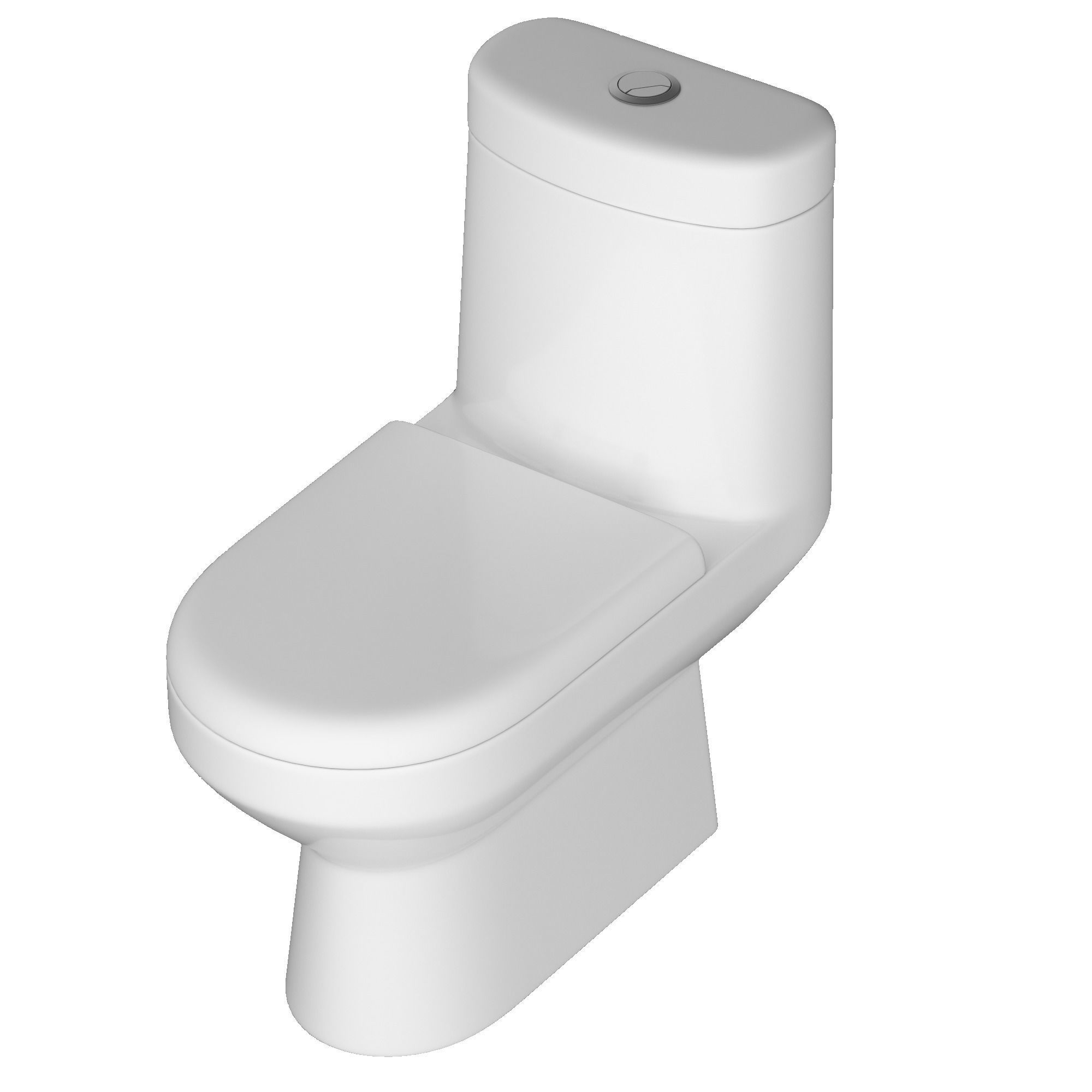 One piece EWC toilet 3D model Modeled in 3ds max 3D model_3