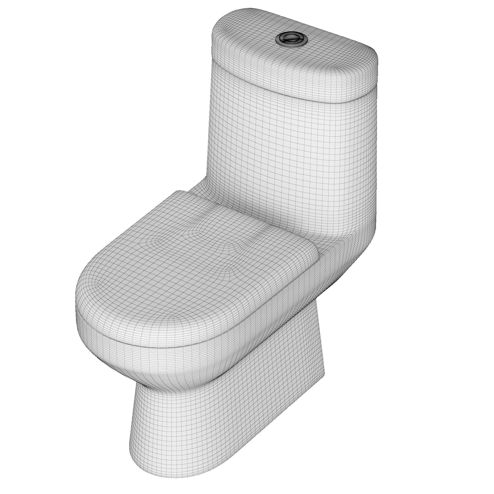 One piece EWC toilet 3D model Modeled in 3ds max 3D model_9