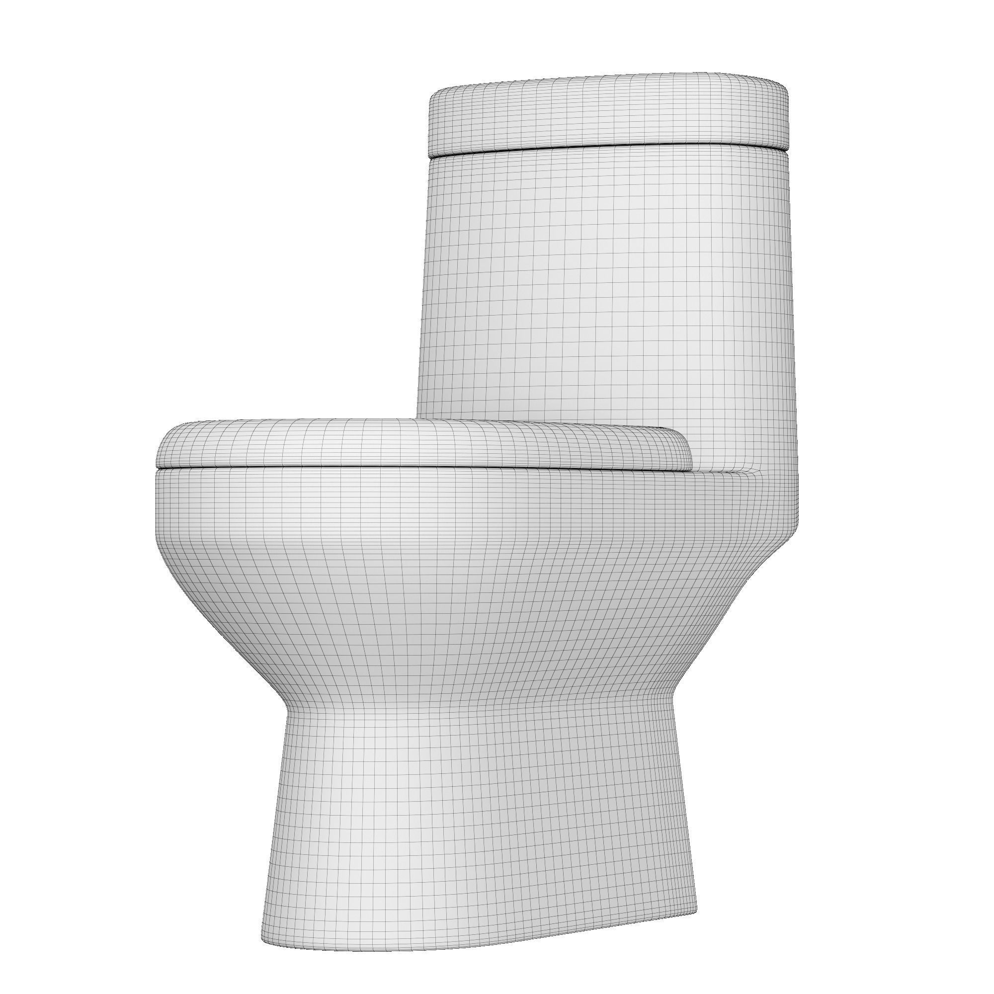 One piece EWC toilet 3D model Modeled in 3ds max 3D model_10