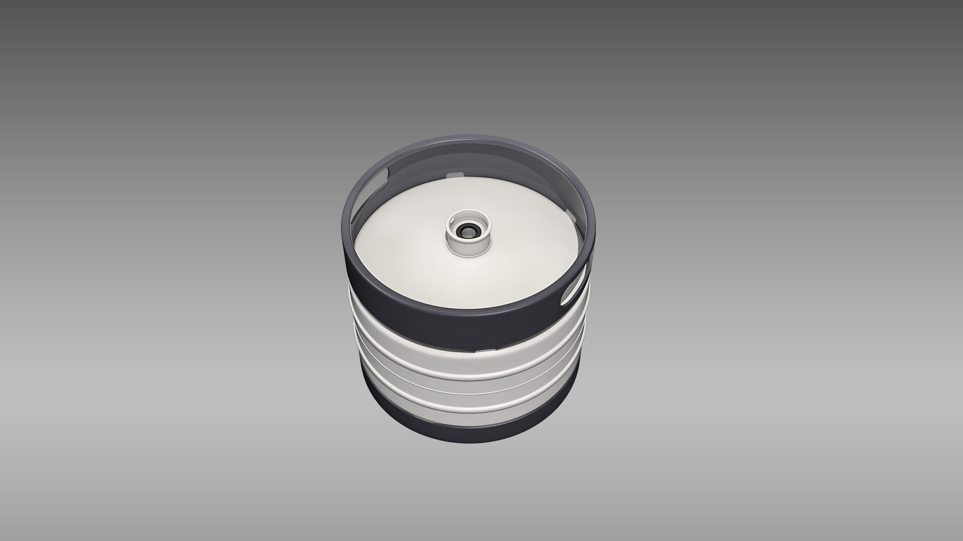 Keg Quarter Barrel Low-poly 3D model_3