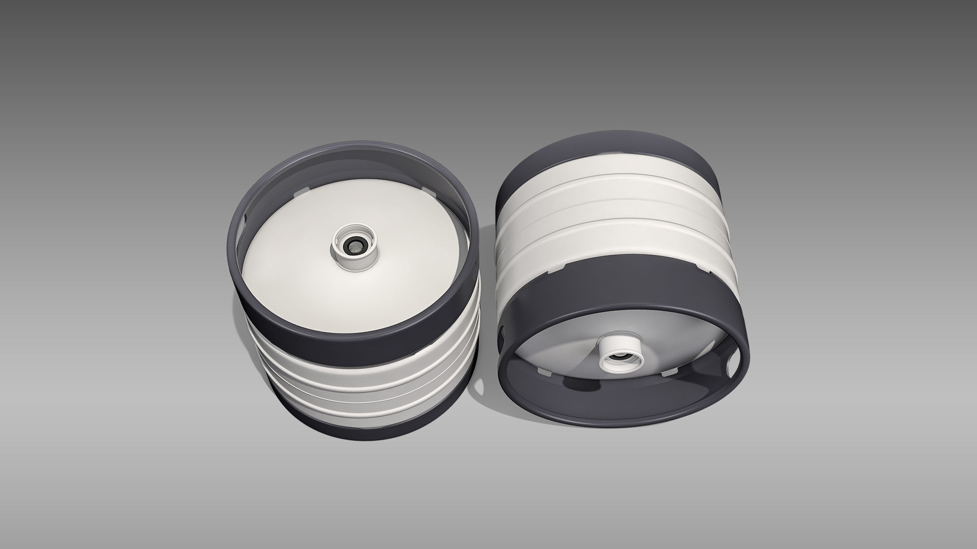 Keg Quarter Barrel Low-poly 3D model_6