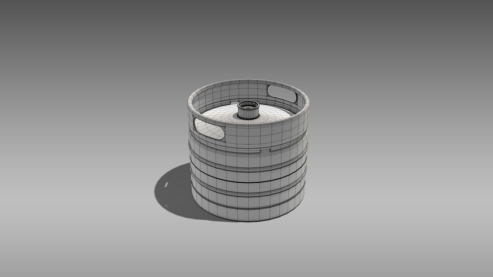 Keg Quarter Barrel Low-poly 3D model_10