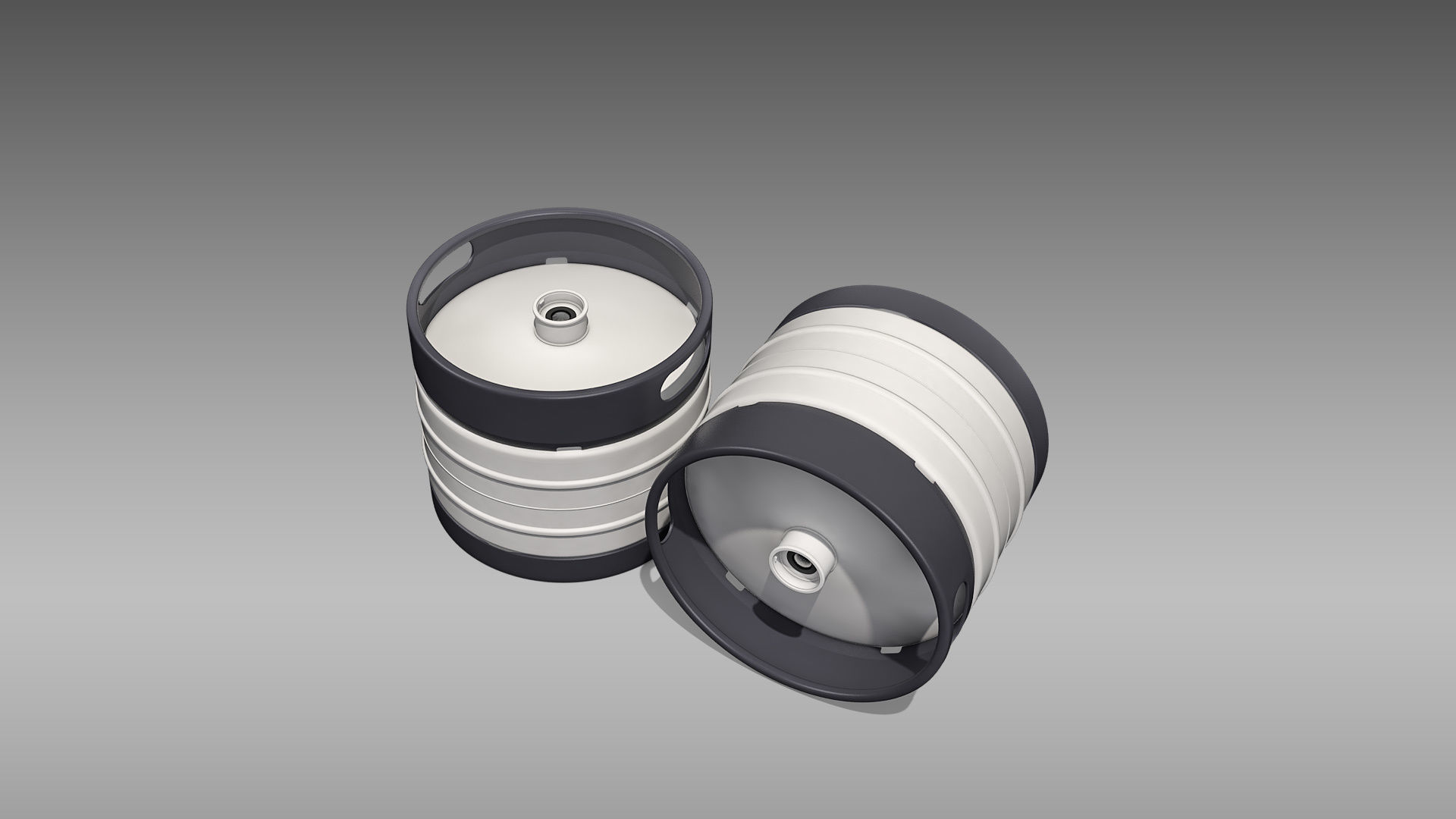 Keg Quarter Barrel Low-poly 3D model_1