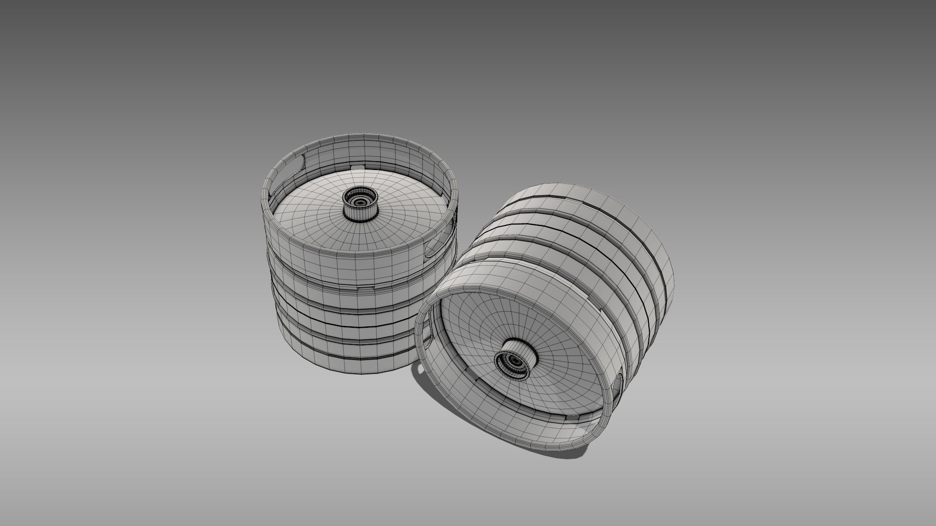 Keg Quarter Barrel Low-poly 3D model_12