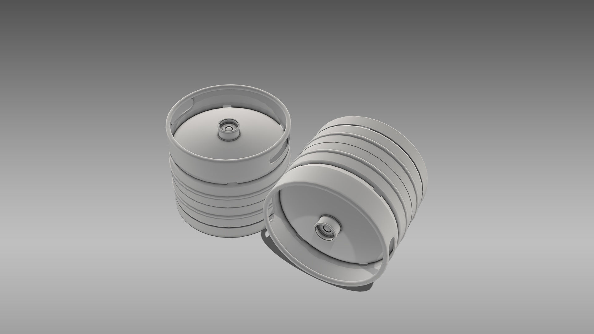 Keg Quarter Barrel Low-poly 3D model_11